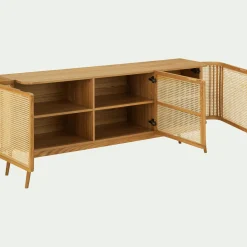 alinea Buffet De Salle À Manger|Buffet*Buffet cannage 3 portes en bois - Bois clair