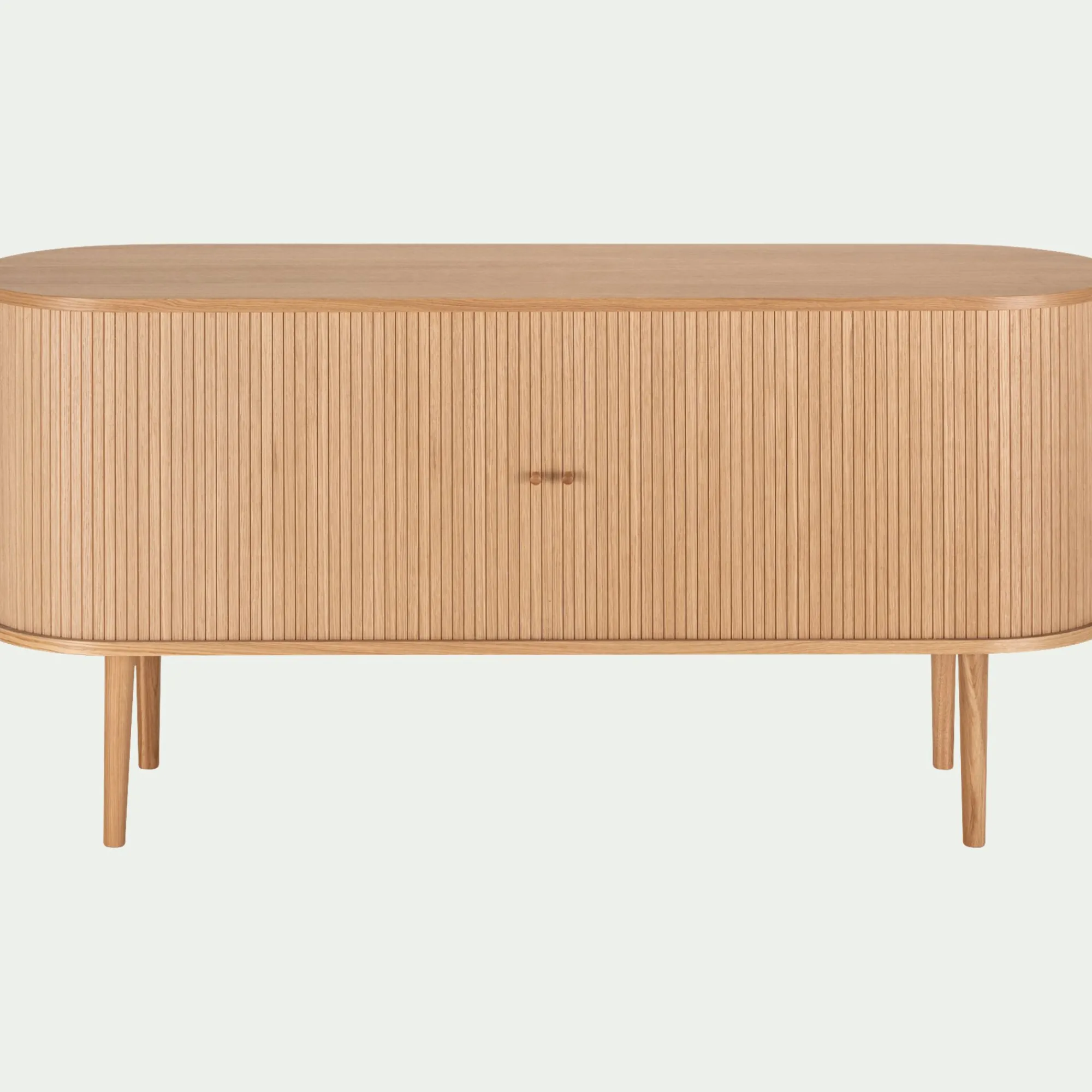 alinea Buffet De Salle À Manger|Buffet*Buffet ovale en bois cannelé - Bois clair