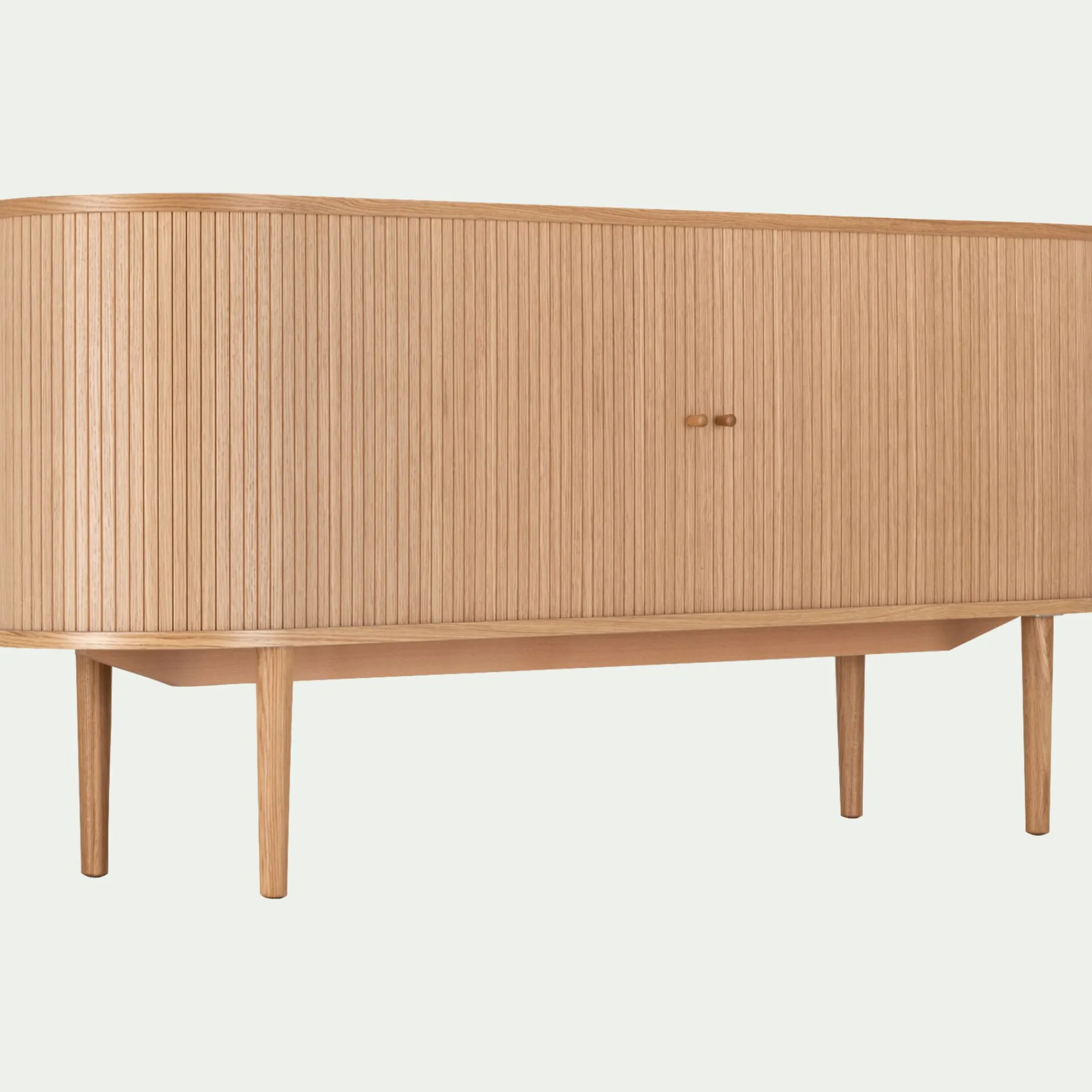 alinea Buffet De Salle À Manger|Buffet*Buffet ovale en bois cannelé - Bois clair