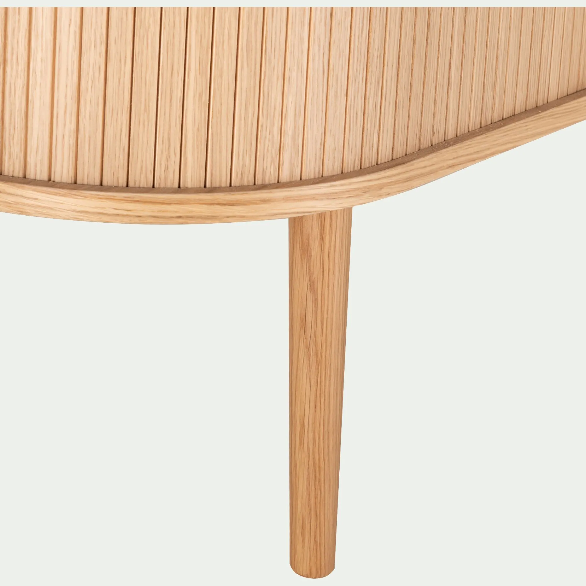 alinea Buffet De Salle À Manger|Buffet*Buffet ovale en bois cannelé - Bois clair