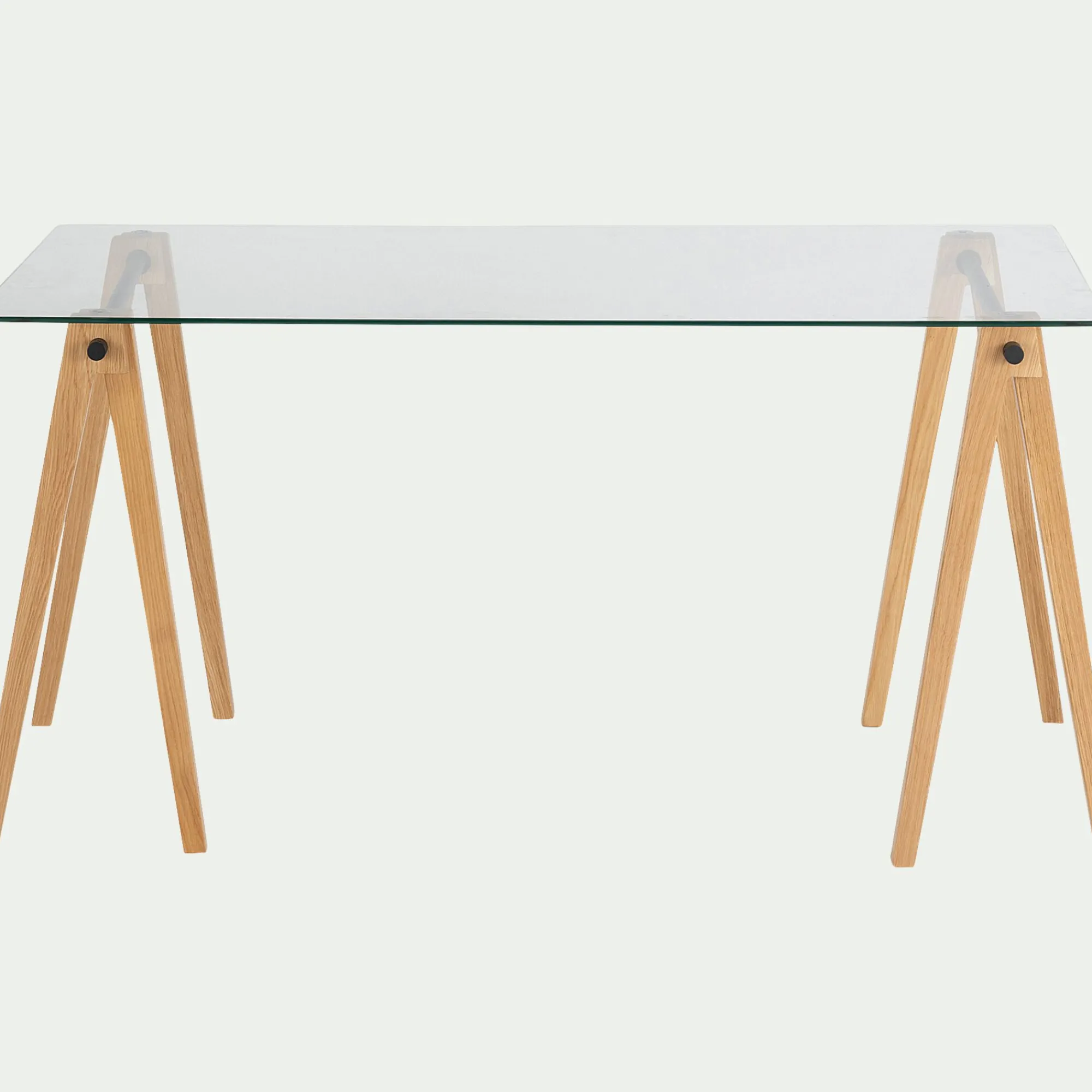 alinea Bureau*Bureau en bois et verre trempé - Transparent