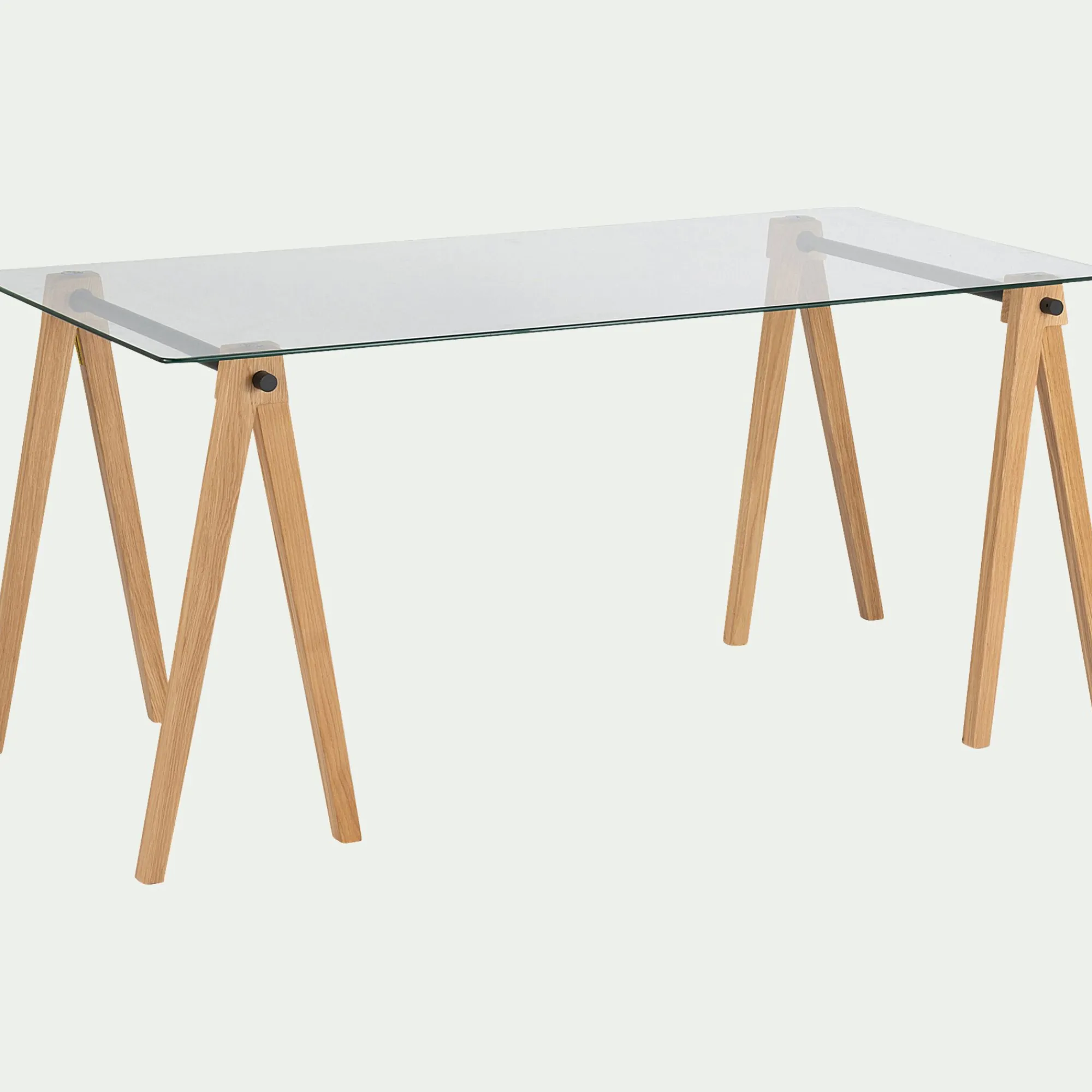 alinea Bureau*Bureau en bois et verre trempé - Transparent