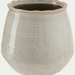 alinea Pot De Fleur*Cache-pot en céramique D14xH12,5cm - Beige