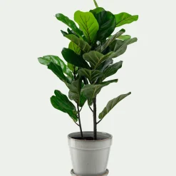 alinea Pot De Fleur*Cache-pot et sa coupelle en céramique D23cm - cassé Blanc
