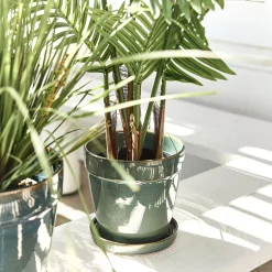 alinea Pot De Fleur*Cache-pot et sa coupelle en céramique D17cm - Vert