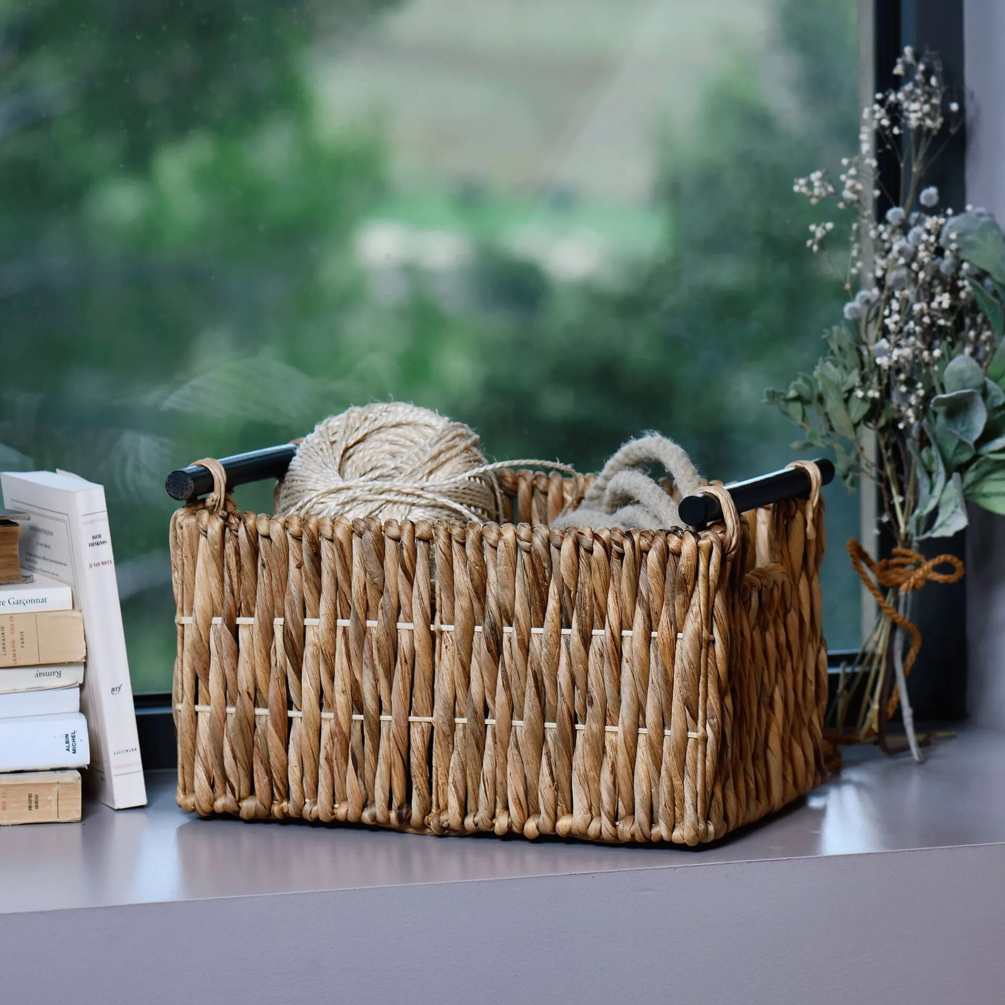 alinea Accessoire De Salle De Bain|Panier*Caisse en jonc de mer tressé H21xL36cm - Naturel
