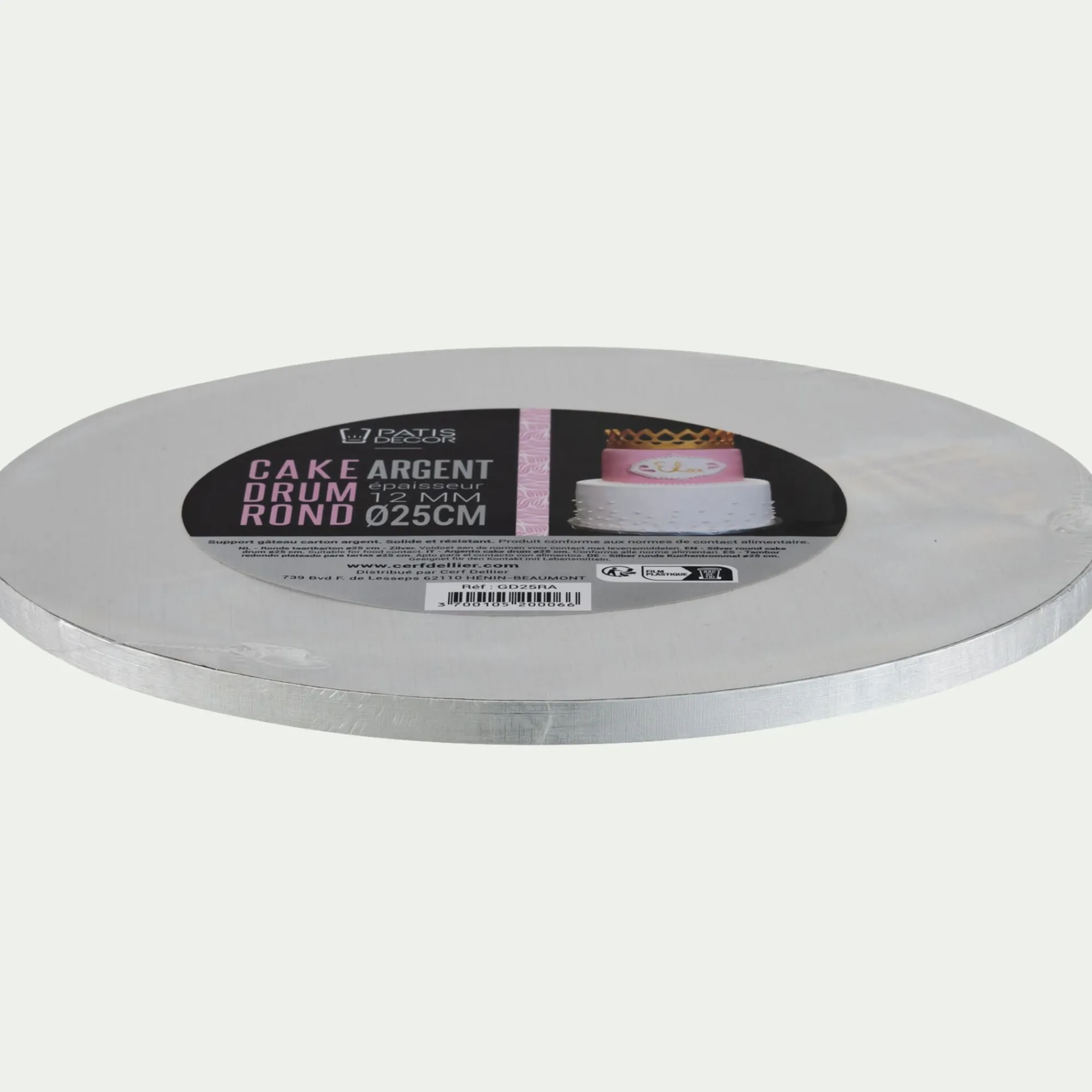 alinea Ustensile Pour Pâtisserie*Cake drum rond en carton D25cm - Argenté