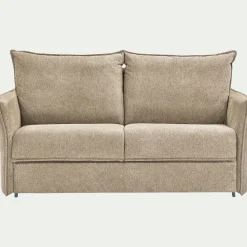 alinea Canapé 3 Places|Canapé Convertible*Canapé 3 places convertible en tissu avec matelas densité 35kg/m3 - roucas Beige