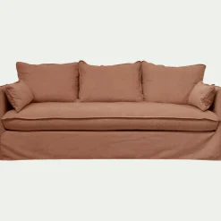 alinea Canapé 4 Places*Canapé 4 places convertible en tissu wind - terracotta Marron