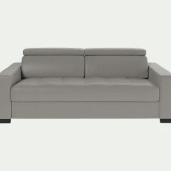 alinea Canapé En Cuir|Canapé 3 Places*Canapé 3 places convertible en tissu cuir avec accoudoirs 20cm - borie Gris