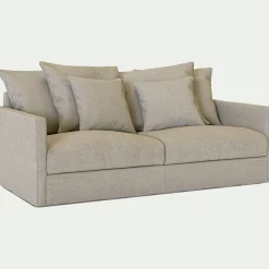 alinea Canapé En Lin|Canapé En Tissu*Canapé 3 places convertible avec matelas Bultex en lin et viscose - s alpilles Beige