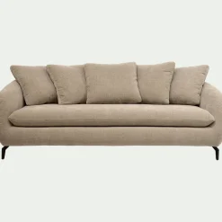 alinea Canapé 4 Places*Canapé 4 places convertible en tissu doux tramé - Beige