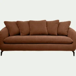 alinea Canapé 3 Places*Canapé 3 places convertible en tissu tramé - brun rustrel Marron