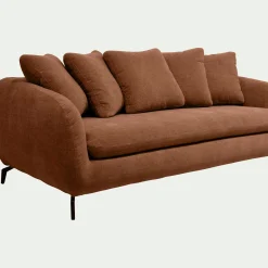 alinea Canapé 3 Places*Canapé 3 places convertible en tissu tramé - brun rustrel Marron