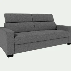 alinea Canapé 3 Places|Canapé Convertible*Canapé 3 places convertible en tissu pop avec matelas Bultex et accoudoirs 20cm - moyen Gris