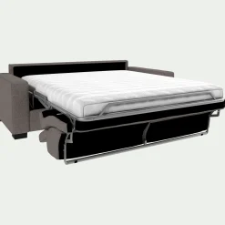 alinea Canapé 3 Places|Canapé Convertible*Canapé 3 places convertible en tissu pop avec matelas Bultex et accoudoirs 20cm - taupe Gris