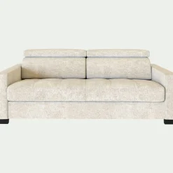 alinea Canapé 3 Places|Canapé Convertible*Canapé 3 places convertible matelas Bultex en tissu genesis avec accoudoirs 15cm - ventoux Blanc