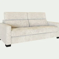alinea Canapé 3 Places|Canapé Convertible*Canapé 3 places convertible matelas Bultex en tissu genesis avec accoudoirs 15cm - ventoux Blanc
