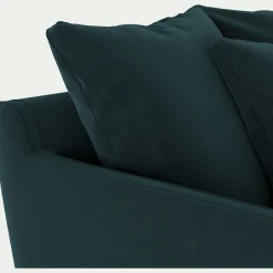 alinea Canapé En Velours|Canapé En Tissu*Canapé 3 places convertible en tissu velvet - foncé Bleu