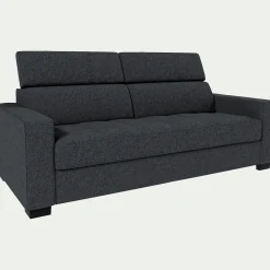 alinea Canapé 3 Places|Canapé Convertible*Canapé 3 places convertible en tissu pop avec matelas Bultex et accoudoirs 20cm - Gris anthracite