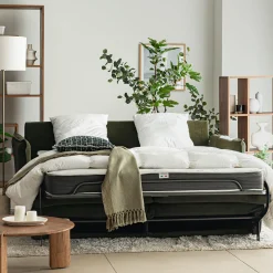 alinea Canapé 4 Places*Canapé 4 places convertible en tissu avec matelas densité 35kg/m3 - Vert cèdre