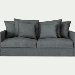 alinea Canapé En Lin|Canapé En Tissu*Canapé 3 places convertible avec matelas Bultex en lin et viscose - ardoise Gris