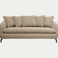 alinea Canapé 3 Places|Canapé Convertible*Canapé 3 places convertible en tissu doux tramé - Beige