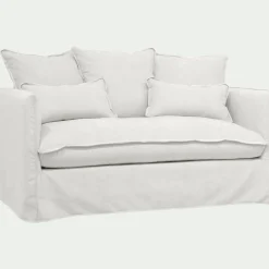 alinea Canapé 2 Places*Canapé 2 places convertible en tissu wind - écru Blanc