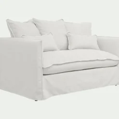 alinea Canapé 2 Places*Canapé 2 places convertible en tissu wind - écru Blanc
