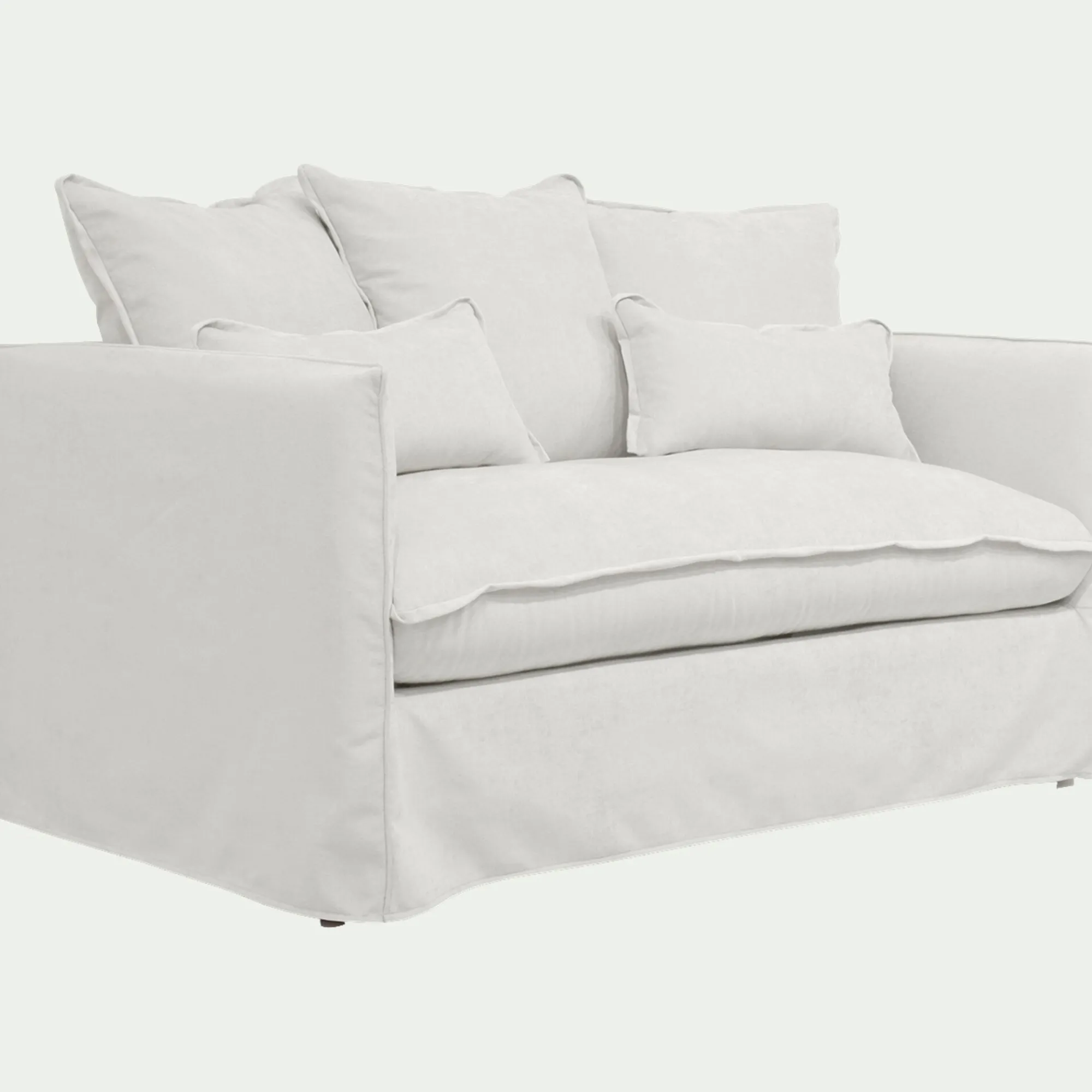 alinea Canapé 2 Places*Canapé 2 places convertible en tissu wind - écru Blanc