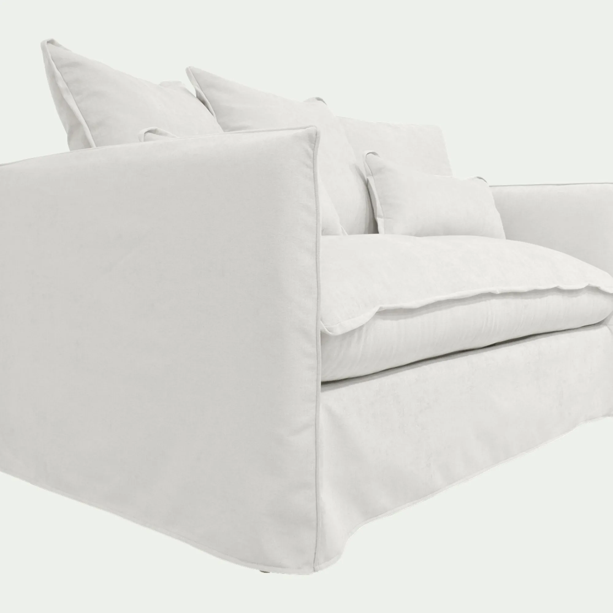 alinea Canapé 2 Places*Canapé 2 places convertible en tissu wind - écru Blanc