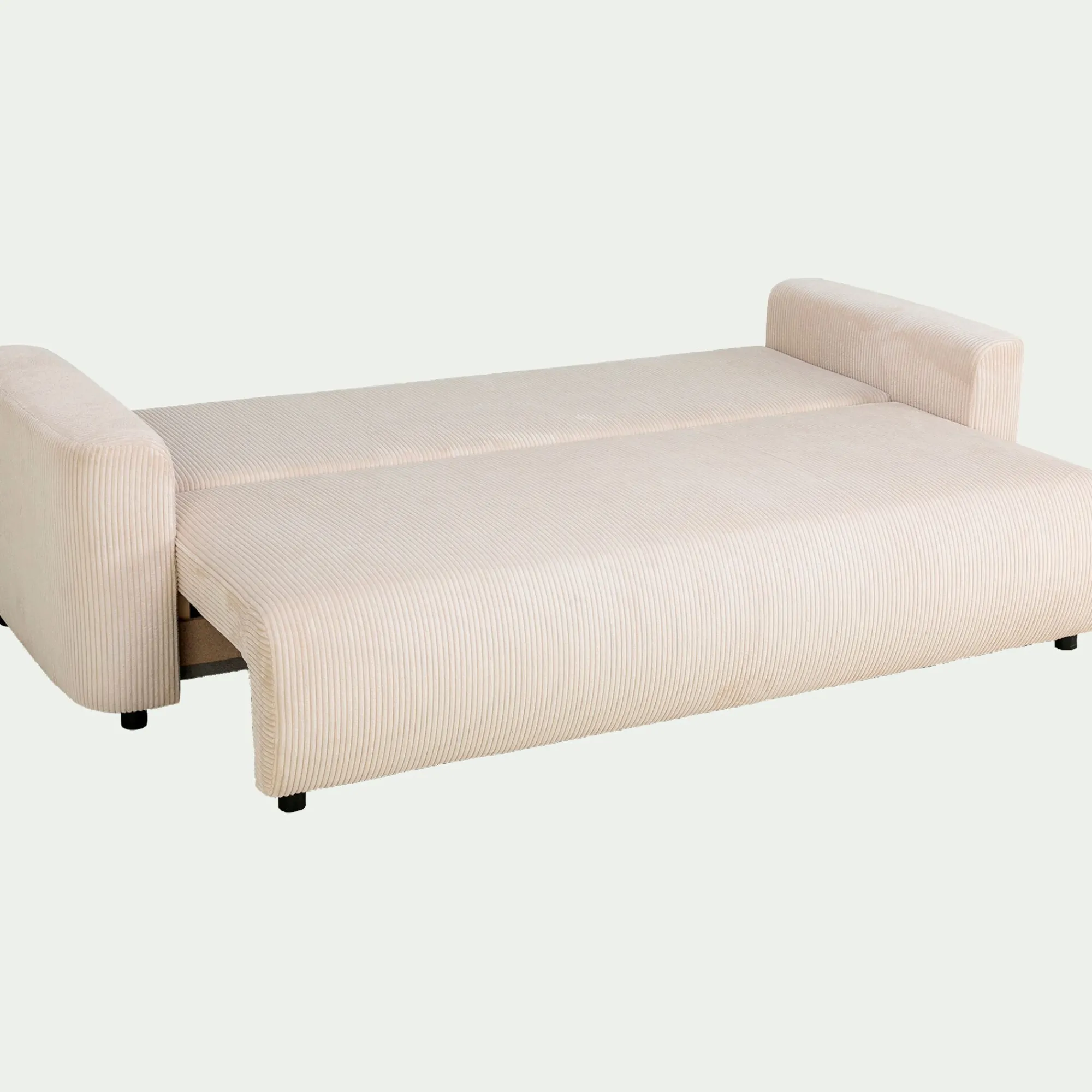 alinea Canapé En Velours|Canapé 4 Places*Canapé 4 places convertible en velours côtelé - roucas Beige