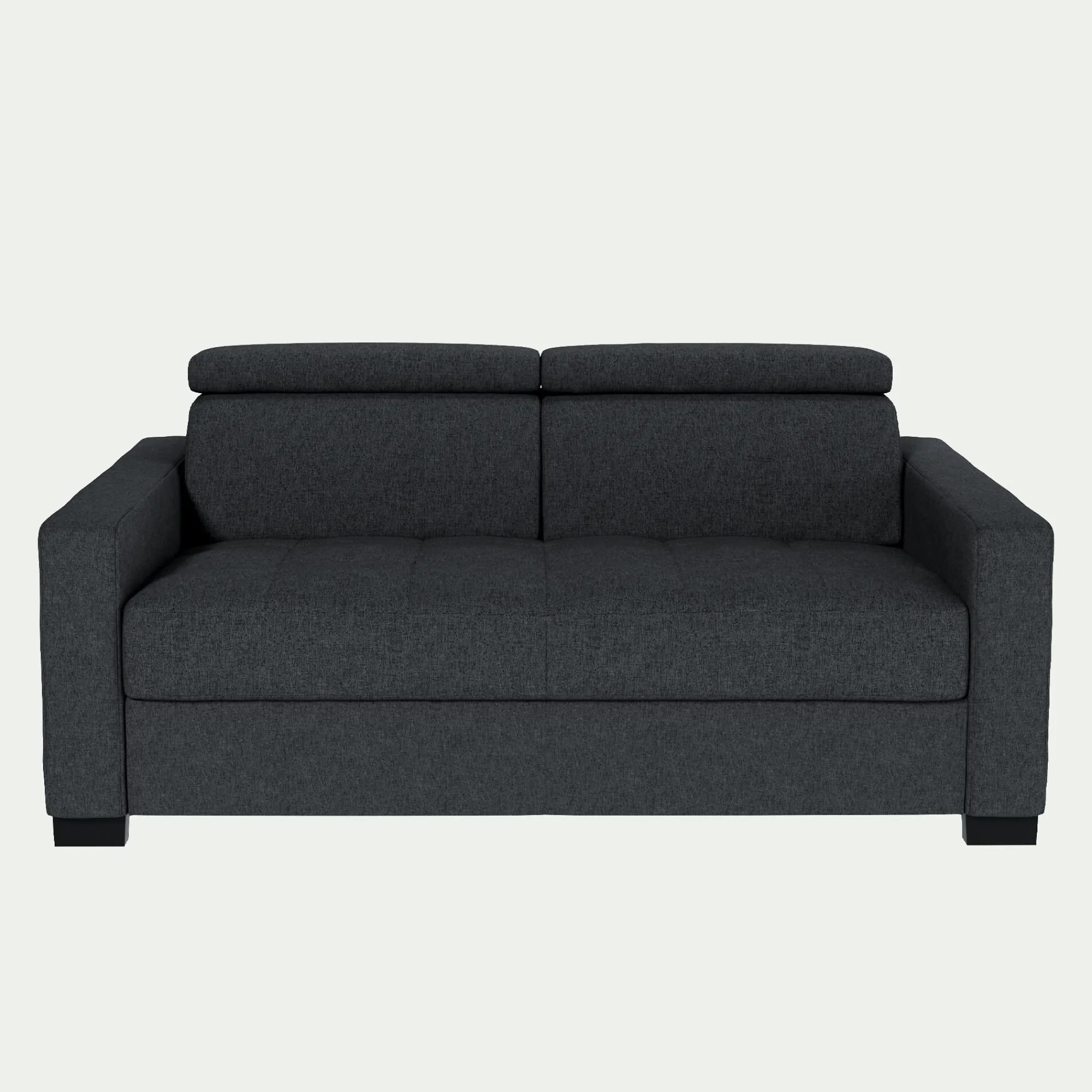 alinea Canapé 2 Places*Canapé 2 places convertible en tissu pop avec accoudoirs 15cm - anthracite Gris