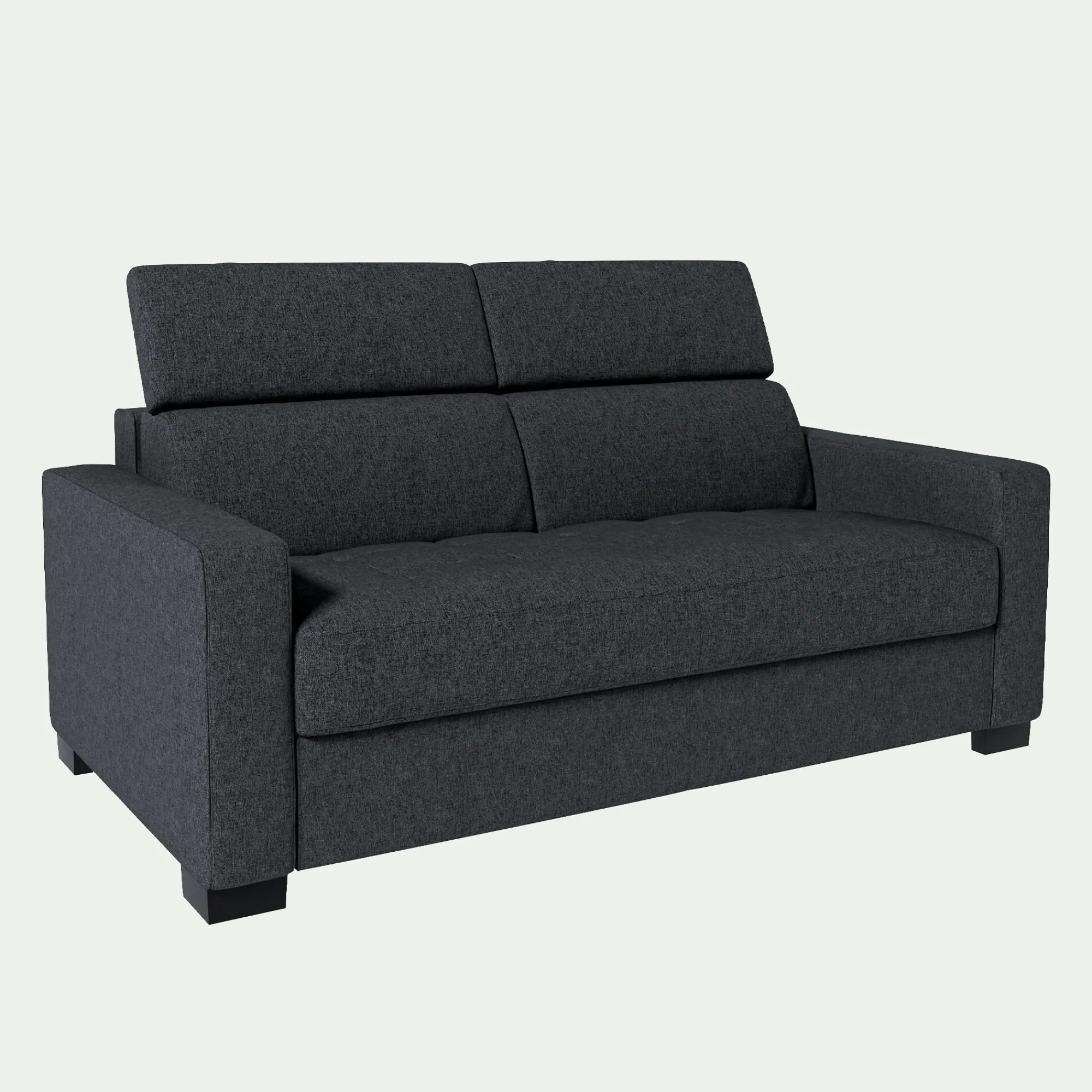 alinea Canapé 2 Places*Canapé 2 places convertible en tissu pop avec accoudoirs 15cm - anthracite Gris