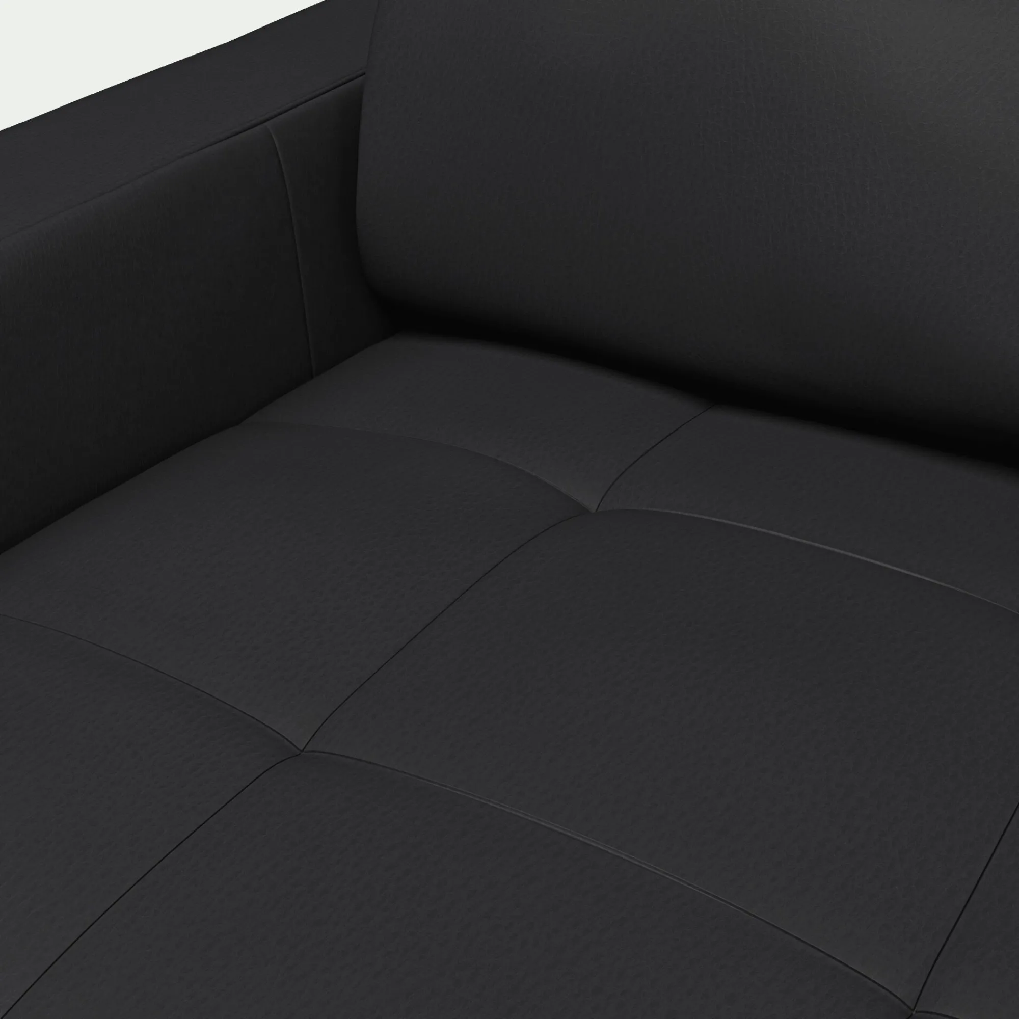 alinea Canapé En Cuir|Canapé 3 Places*Canapé 3 places convertible en cuir avec accoudoirs 20cm - Brun terre d'ombre Marron