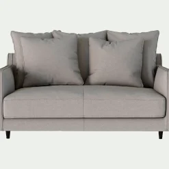alinea Canapé 2 Places*Canapé 2 places droit convertible matelas Bultex en tissu joint - borie Gris