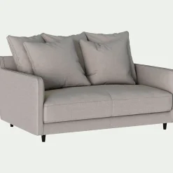 alinea Canapé 2 Places*Canapé 2 places droit convertible matelas Bultex en tissu joint - borie Gris