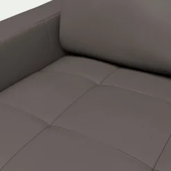 alinea Canapé En Cuir|Canapé 2 Places*Canapé 2 places fixe en cuir avec accoudoirs 15cm - taupe Gris