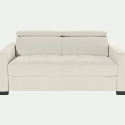 alinea Canapé En Cuir|Canapé 2 Places*Canapé 2 places fixe en cuir avec accoudoirs 15cm - Blanc