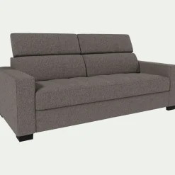 alinea Canapé Fixe|Canapé Droit*Canapé 3 places fixe en pop avec accoudoirs 20cm - taupe Gris