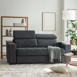 alinea Canapé 2 Places*Canapé 2 places fixe en tissu pop avec accoudoirs 20cm - anthracite Gris