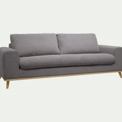 alinea Canapé En Tissu|Canapé 4 Places*Canapé 4 places fixe en tissu Crown - Gris restanque