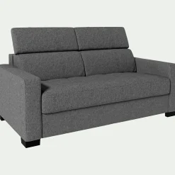 alinea Canapé 2 Places|Canapé Fixe*Canapé 2 places fixe en tissu pop avec accoudoirs 15cm - Gris