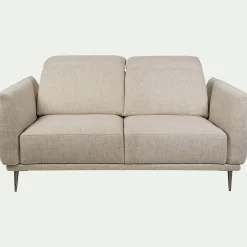 alinea Canapé 2 Places*Canapé 2 places fixe en tissu avec fonction avance-recul - roucas Beige