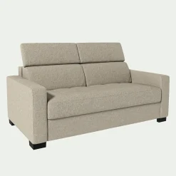 alinea Canapé 2 Places|Canapé Fixe*Canapé 2 places fixe en tissu pop avec accoudoirs 15cm - Beige