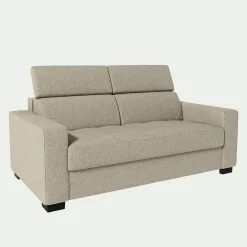 alinea Canapé 2 Places*Canapé 2 places fixe en tissu pop avec accoudoirs 20cm - Beige