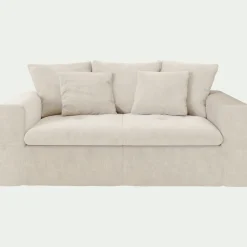 alinea Canapé 2 Places*Canapé 2 places fixe en tissu doux tramé - Beige