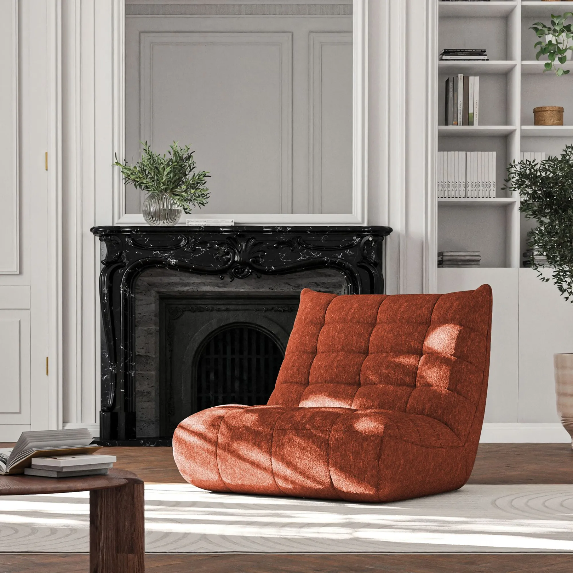 alinea Canapé 2 Places|Canapé Modulable*Canapé 2 places fixe en tissu chenille - brun rustrel Marron