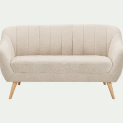 alinea Canapé En Tissu|Canapé 2 Places*Canapé 2 places fixe en tissu bouclette monza - Beige