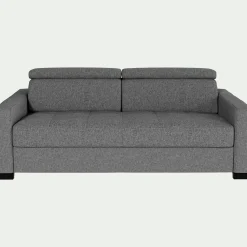 alinea Canapé Fixe|Canapé Droit*Canapé 3 places fixe en tissu pop avec accoudoirs 15cm - Gris